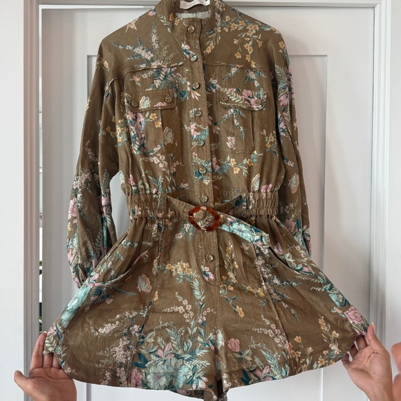 Zimmermann Dresses & Skirts - Zimmermann Cassia Panelled Playsuit in Brown Floral